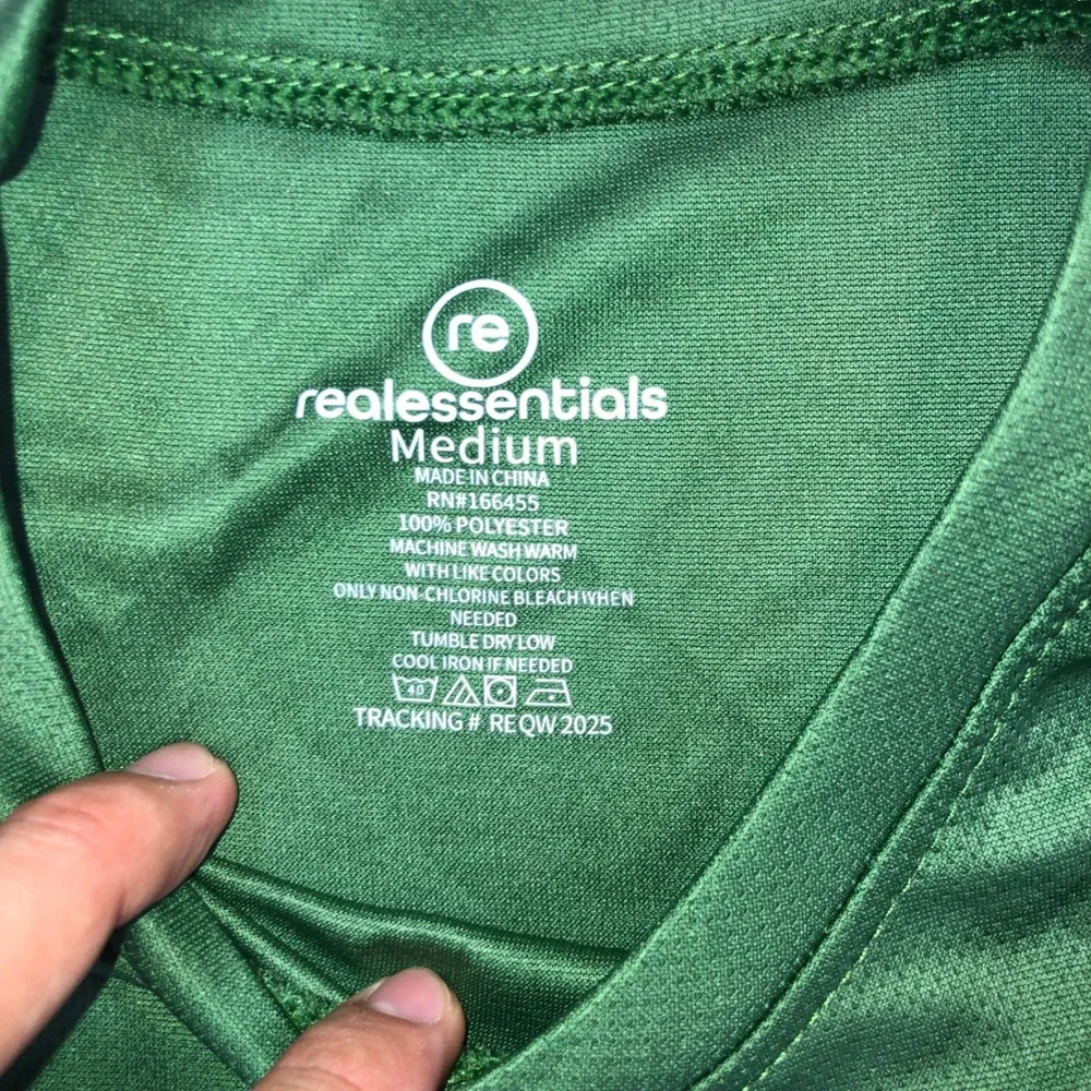 Real Essentials kids Activewear T-Shirt Set 4 Pack Medium Black Green Teal White